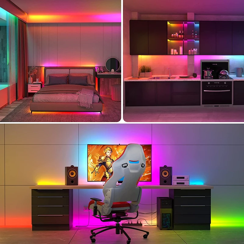 Светодиодная ленсветильник WS2812B RGB 5050 с Bluetooth 1-30 м | Освещение