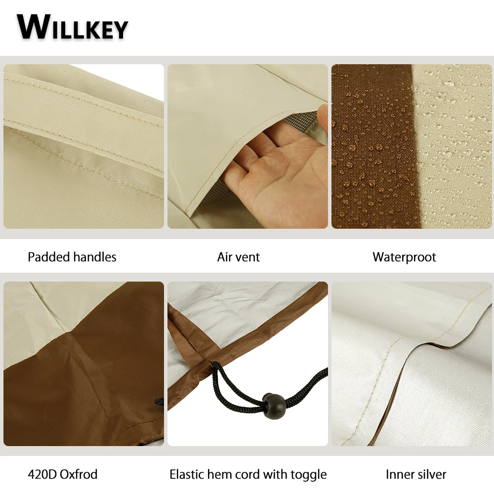 Водонепроницаемый барбекю Гриль Крышка квадратный чехол для коптильни открытый