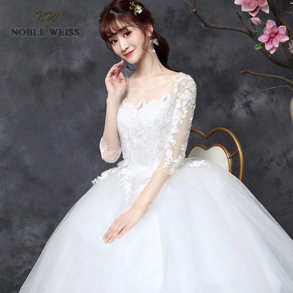 

wedding dress new plus size simple half sleeves appliques lace up a-line bridal dresses