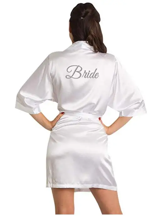 Халат кимоно атласный для матери и сестры невесты свадебный подарок цвет