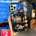 Musubo роскошный чехол с цветами для iPhone 13 Pro Max 12 Mas 11 XR Fundas Lanyard Cover для iPhone Xs Max X 8 Plus 7 Laser Coque Capa