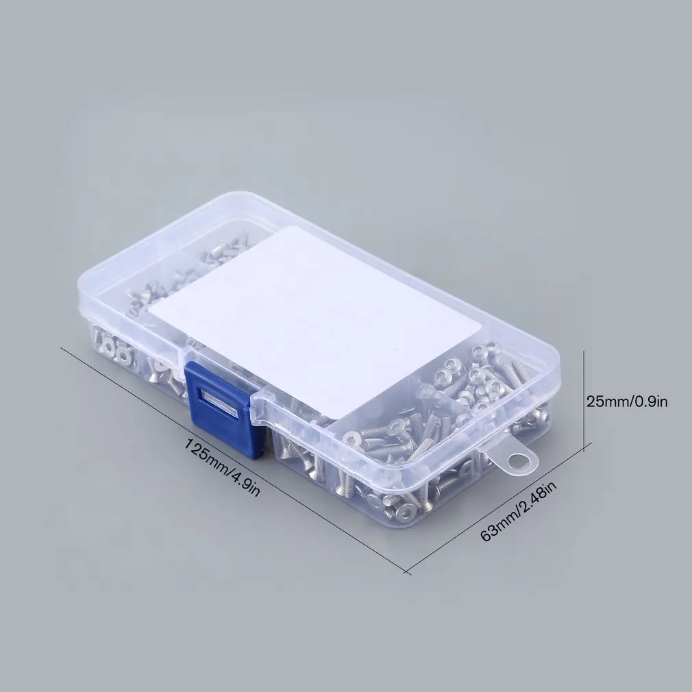 400 шт. M3 304 нержавеющая сталь сковорода и плоская Шестигранная головка Винты Набор