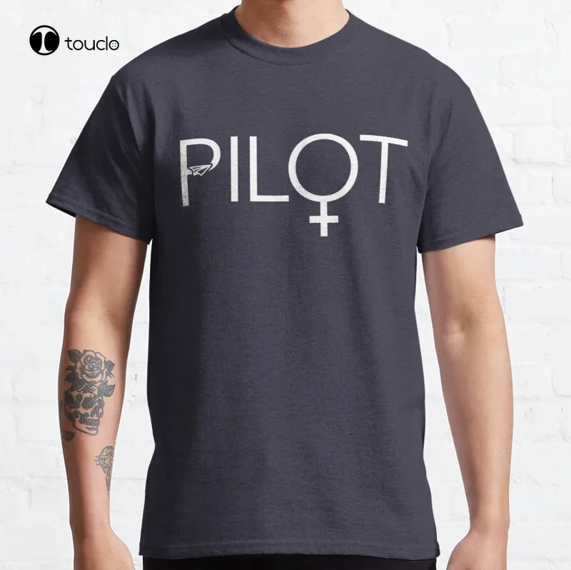 

New Airplane Pilot Female Aviation Shirt For Women Pilots Classic T-Shirt Cotton Tee Shirt S-5XL Unisex