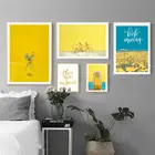 Плакаты с пейзажами в желтом стиле, домашний декор, картина, Скандинавская Картина на холсте, настенное искусство, цитата, надпись, современный декор, принты для гостиной