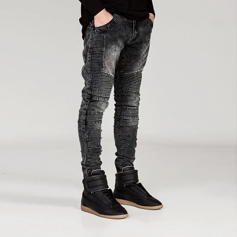 CYSINCOS 2019 уличная одежда мужские рваные байкерские джинсы Homme мотоциклетные