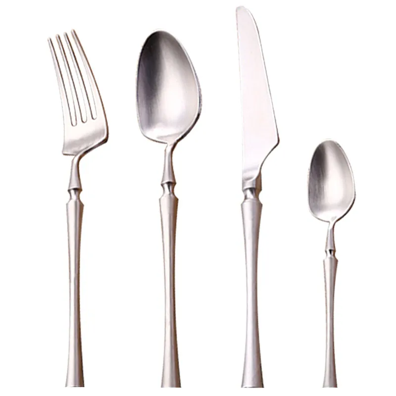 4pcs A IVYSHION 4/5 комплект столовых приборов элегантный Dinneware набор из нержавеющей стали набор ножей вилка и ложка Европейский стиль столовые приборы набор посуды - Цвет: 4pcs A