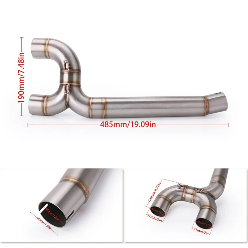

FZ6 FZ6N FZ6S Motorcycle Exhaust System Muffler Tips Pipe Mid Connect Tube Modified Right & Left Slip On For Yamaha FZ6N FZ6S