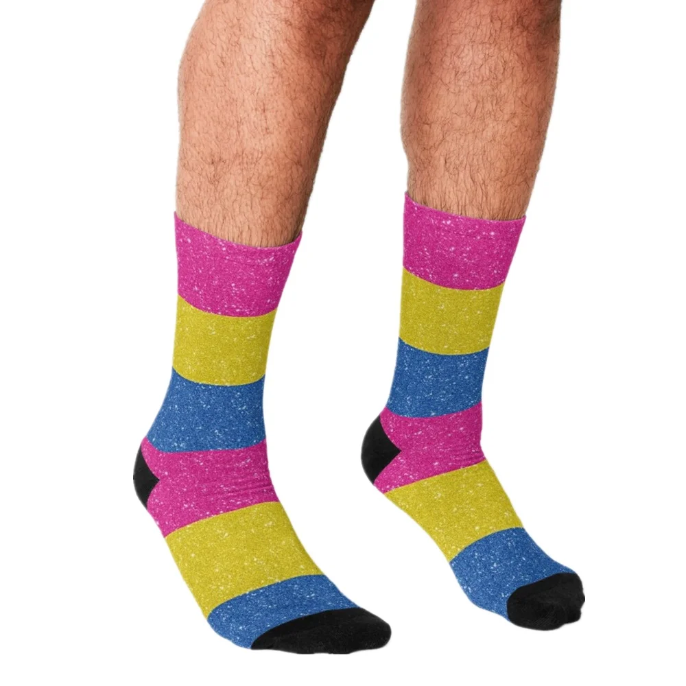 

2021 Men Socks harajuku Rose red and blue connecting Printed Happy hip hop Novelty Skateboard Crew Casual Crazy Funny Socks