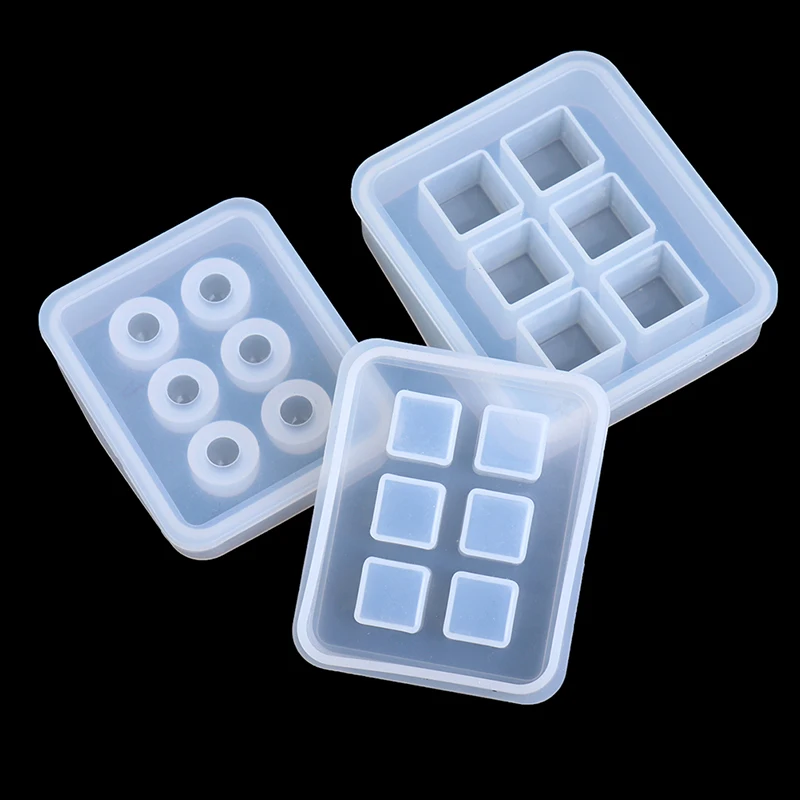 

1PCS Rectangle Silicone Bead Mould Square Ball 6 Hanging Holes DIY Epoxy Jewelry Mold New