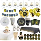 ИД Мубарак чашка и тарелка Рамадан с Рамазан-баннер, домашнее украшение Ислам элемент воздушного шара комплект накладной Луной и звездами мечети