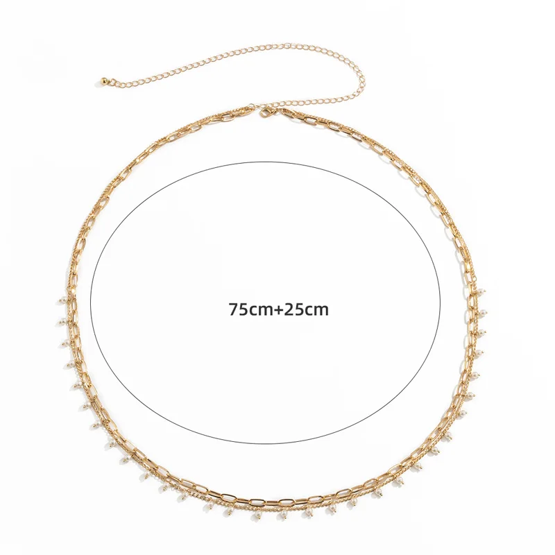 

1/2 Pcs/Set Sexy Imitation Pearl Waist Belt Chain for Women Fashion Dress Decorative Waistband Waist Chain Ladies Jewelry Gifts