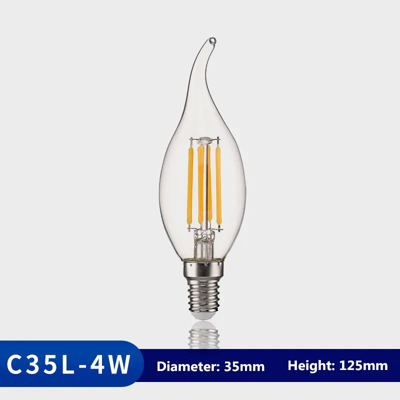 Лампа Эдисона винтажная ретро-декор лампа накаливания 40 Вт 220 В C35 C35L 2 4 6 свеча