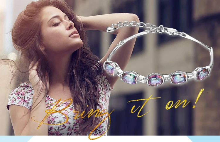 Jewelrypalace натуральный Мистик Радуга Топаз браслет Теннис ссылка натуральная 925 серебро Для женщин Новая Мода Красивые ювелирные изделия