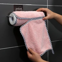 household cleaning cloth microfiber absorbent dishcloth kitchen scouring pad quick wiping glass tables window hangable dish rag
