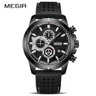 Relogio Masculino, MEGIR, новинка, спортивный хронограф, силиконовые мужские часы, лучший бренд, Роскошные Кварцевые часы, водонепроницаемые, большой циферблат, мужские часы