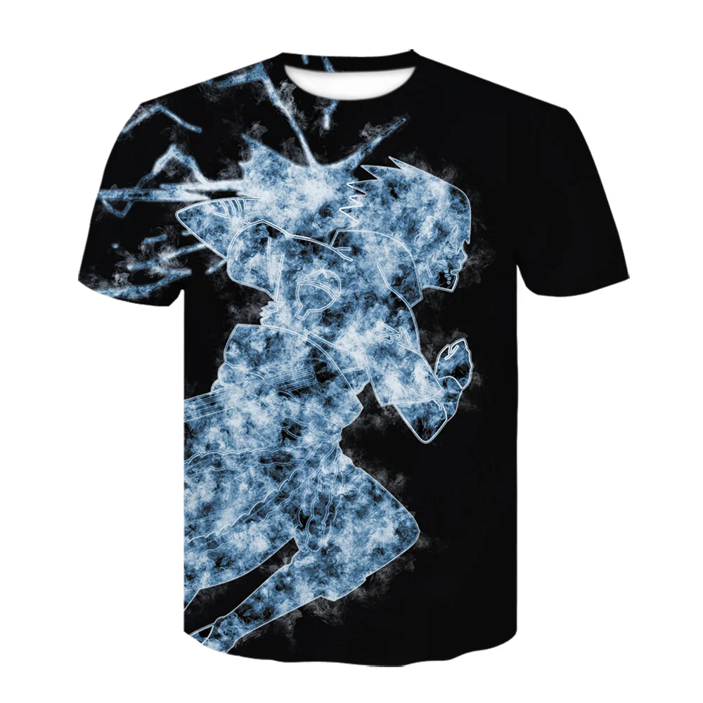 Футболка с аниме принтом для мужчин и женщин тенниска 3D рисунком Наруто Какаси