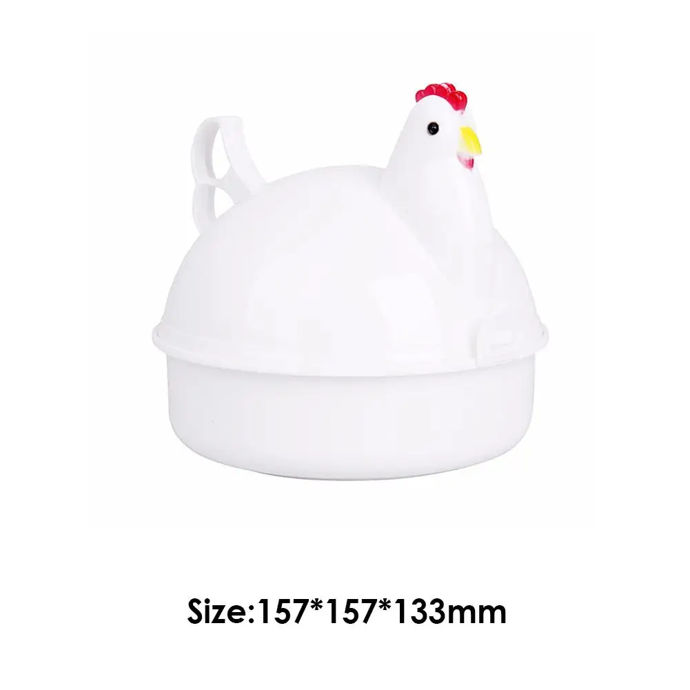 

Kitchen Eggs Steamer Chicken Shaped Microwave 4 Egg Boiler Cooker Portable Kitchen Cooking Appliances Steamer Home Egg Poachers