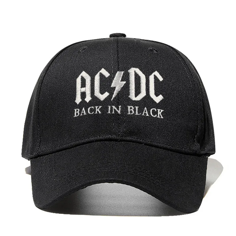 Black white Новинка, бейсболка с полосами AC/DC, кепка в стиле рок, хип-хоп, Мужская бейсболка acdc, Кепка с вышитыми буквами, Повседневная шляпа для диджея, рок, папы, Прямая поставка - Цвет: Black white
