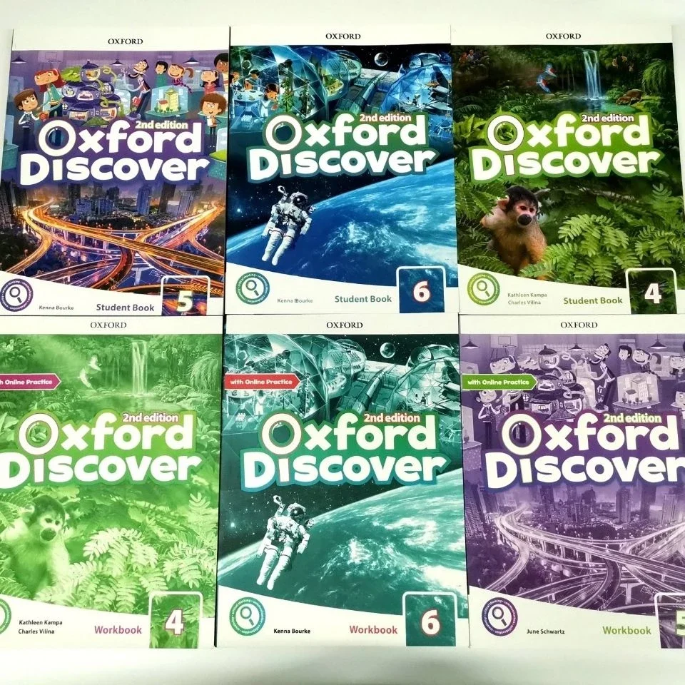

6PCS Oxford Discover 2nd Edition Level 4-6 Student Book + Workbook English Learning Textbook Children Age 7-16 Years