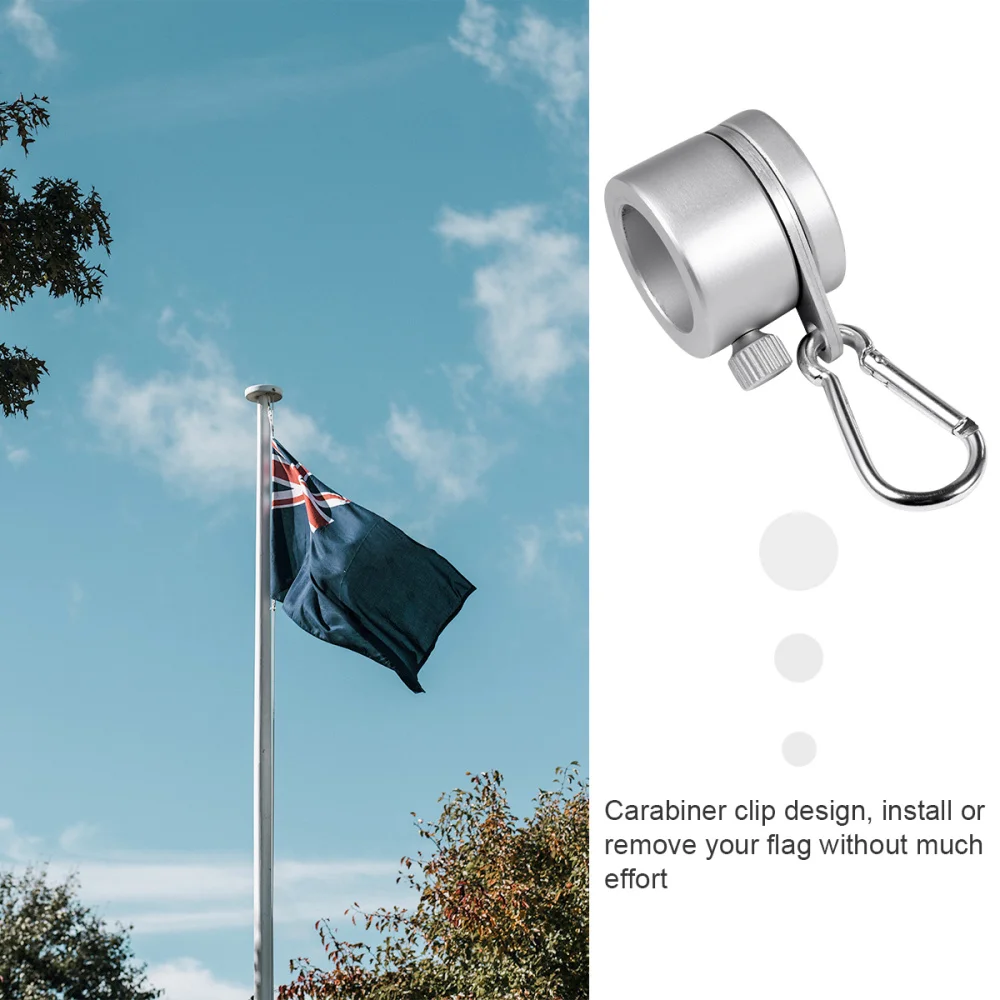

2 PCS/Set 1 inch Rotating Flag Pole Clip Mounting Rings with Metal Clips