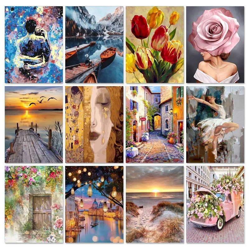 

GATYZTORY 60x75cm Flower Arranging Paint By Numbers Animal Kit Oil Paints Painting On Canvas Wall Decoration Adults Drawing