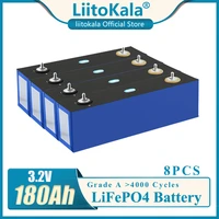 8pcs liitokala 3 2v 180ah lifepo4 battery lithium iron phosphate 12v 24v solar energy storage rv ups electric car battery pack