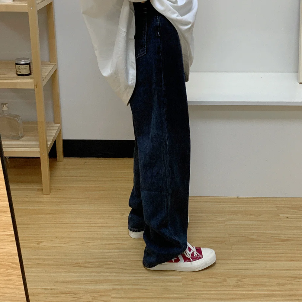 Джинсы женские универсальные корейские свободные прямые повседневные брюки на