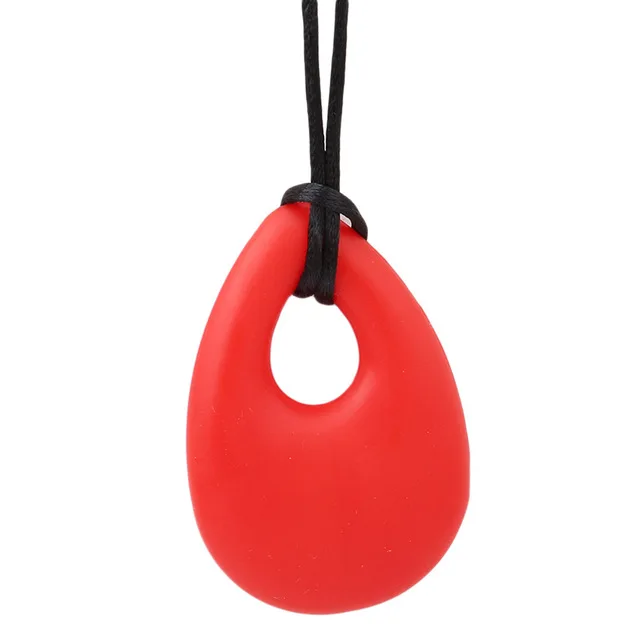 red x black Силиконовый Прорезыватель для зубов для детей ясельного возраста, кольцо-капля для прорезывания зубов, черное ожерелье, подвески для новорожденных, зубная Жевательная для прорезывания зубов, игрушка - Цвет: red x black