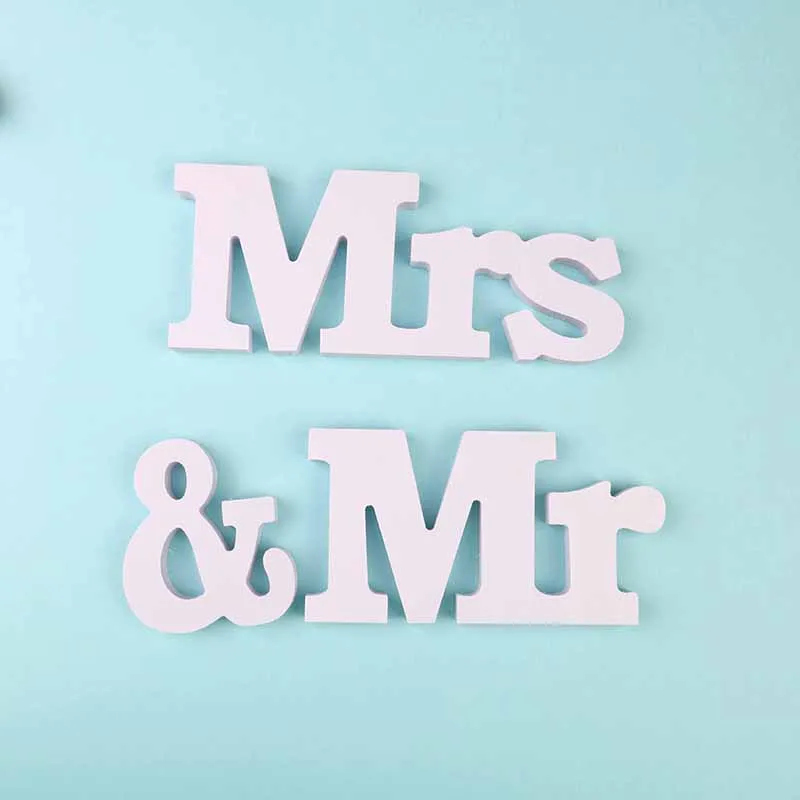 

3 pcs/set Birtay Party Decorations White Letters Wedding Sign Mr & Mrs Wedding Decorations Mariage Decor