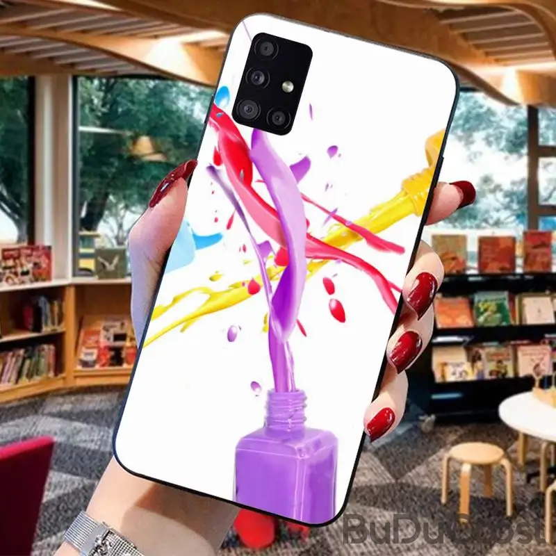 

Art Multicolored Nail Polish Bottle Set Phone Case For Samsung Galaxy A7 8 2018 6 8 Plus A9 2018 A10 20 30 40 50 70