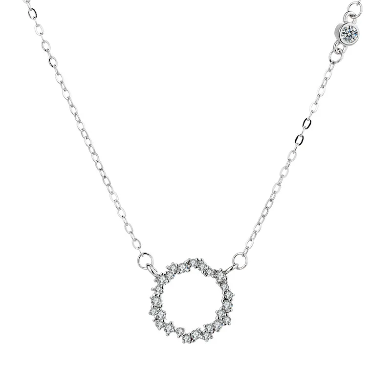 Женское колье из серебра 925 пробы с фианитом|Гибкие и жесткие браслеты| |