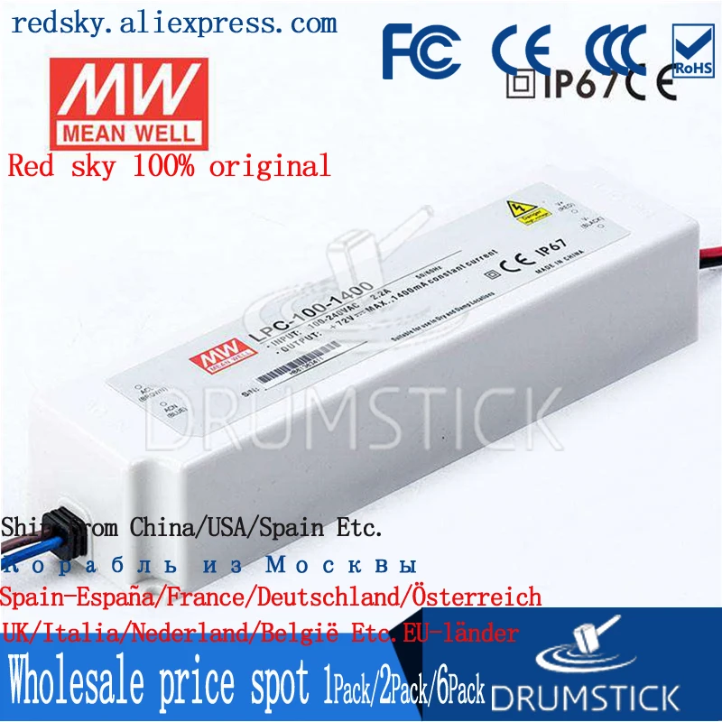 Бренд MEAN WELL представляет LPC-100-1400 72V 1400mA meanwell LPC-100 100 8 W один Выход светодиодный