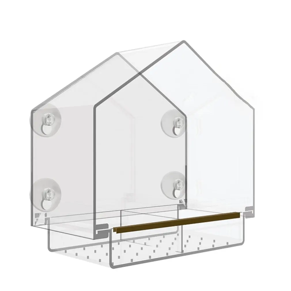 

Bird Feeder Acrylic Transparent Window Viewing Bird Feeders Tray Bird house Pet Water Feeder Suction Cup Mount House