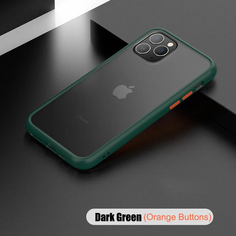 Противоударный силиконовый чехол-бампер для iPhone 11 Pro Xs Max Xr X, прозрачный 360 матовый защитный чехол для iPhone 7 8 Plus, Fundas - Цвет: Dark Green
