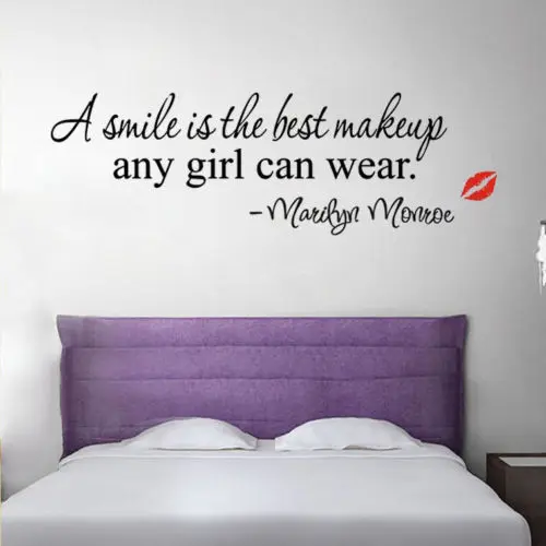 

Hot A smile is the best makeup Marilyn Monroe Wall Art Quote Wall Stickers