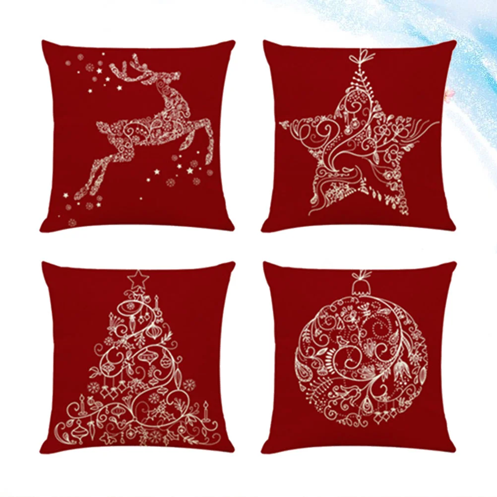 

Рождественские наволочки, 4 шт., креативные наволочки, протекторы для подушек, украшение для дома, для гостиной, спальни