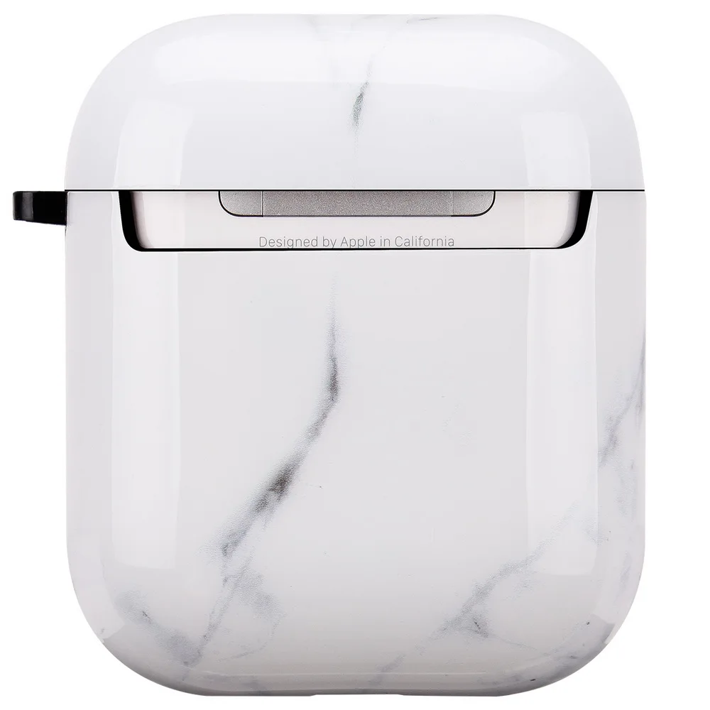 Netarlier Защитный Мягкий Наушник Из ТПУ чехол для Apple Airpods 1 2 глянцевый IMD Черный Белый Мраморный чехол для наушников с крюком-вешалкой