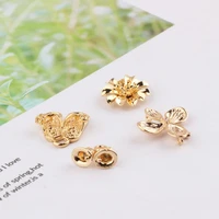 diy ear accessories materials copper plated 18k real gold color protection flower slippers bell earrings pendant necklace pendan