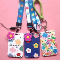 womens card holder 1pcs plast fashion cute female business card cover bag case for student card bus id neck strap badge