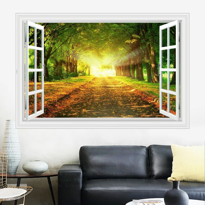 

Green forest 3D Window Wall Sticker Removable Kids Home Decals Art Decor B238