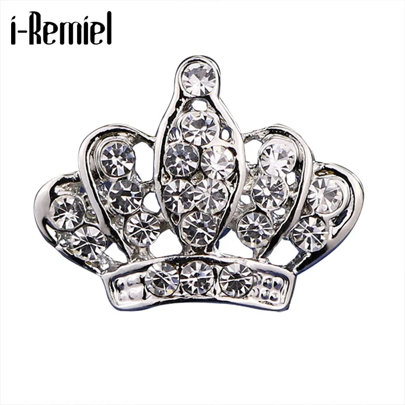 Модные пары Броши Кристалл Мини маленькая корона нагрудный знак брошь для мужчин