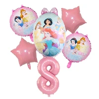 disney princess snow white cinderella foil balloon set girl birthday party decoration baby shower rainbow digital helium ball