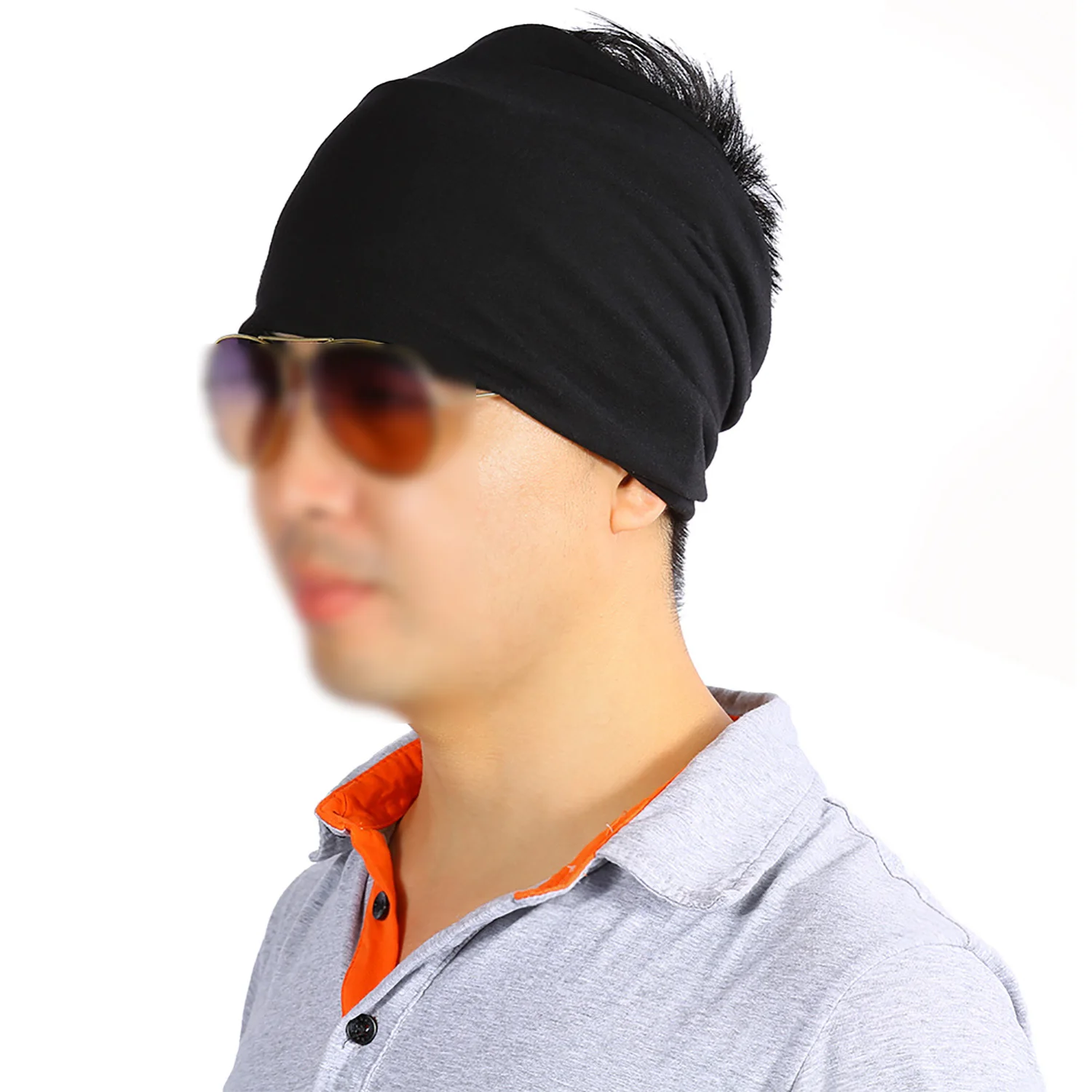 

Women Men Cotton Wide Elastic Stretch Wristband Headband For Yoga Gym Running Stretch Cotton Sports Yoga Headband (Black)