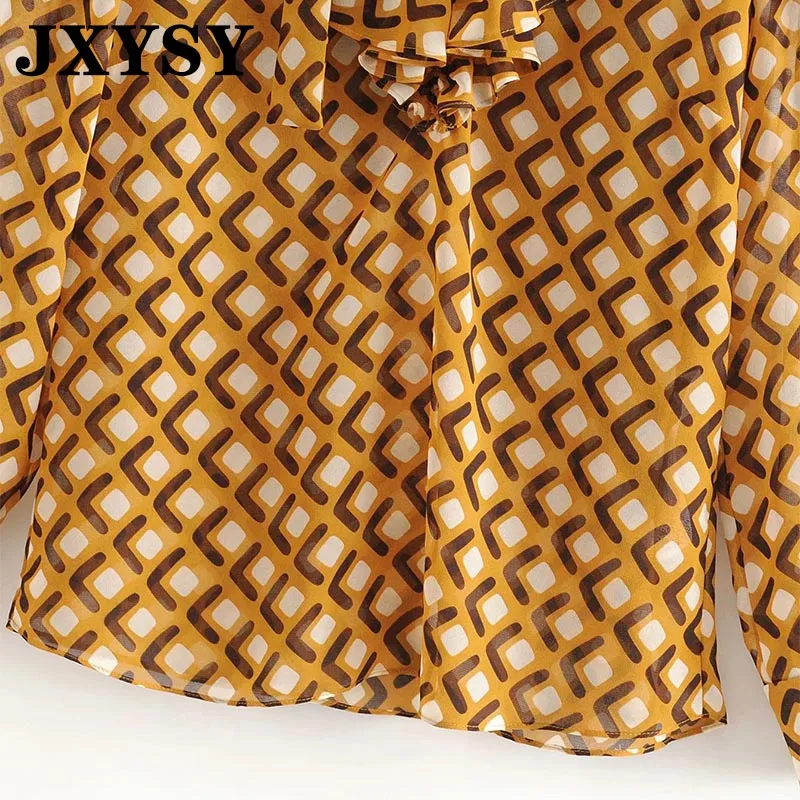 Женская блузка в английском стиле JXYSY уличная мода с принтом blusas mujer de moda кимоно