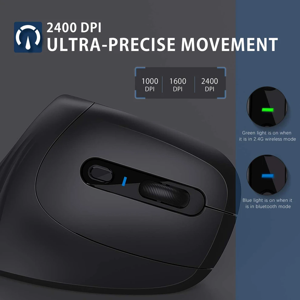 Мышь Вертикальная Беспроводная SeenDa Bluetooth + USB 2400DPI | Компьютеры и офис
