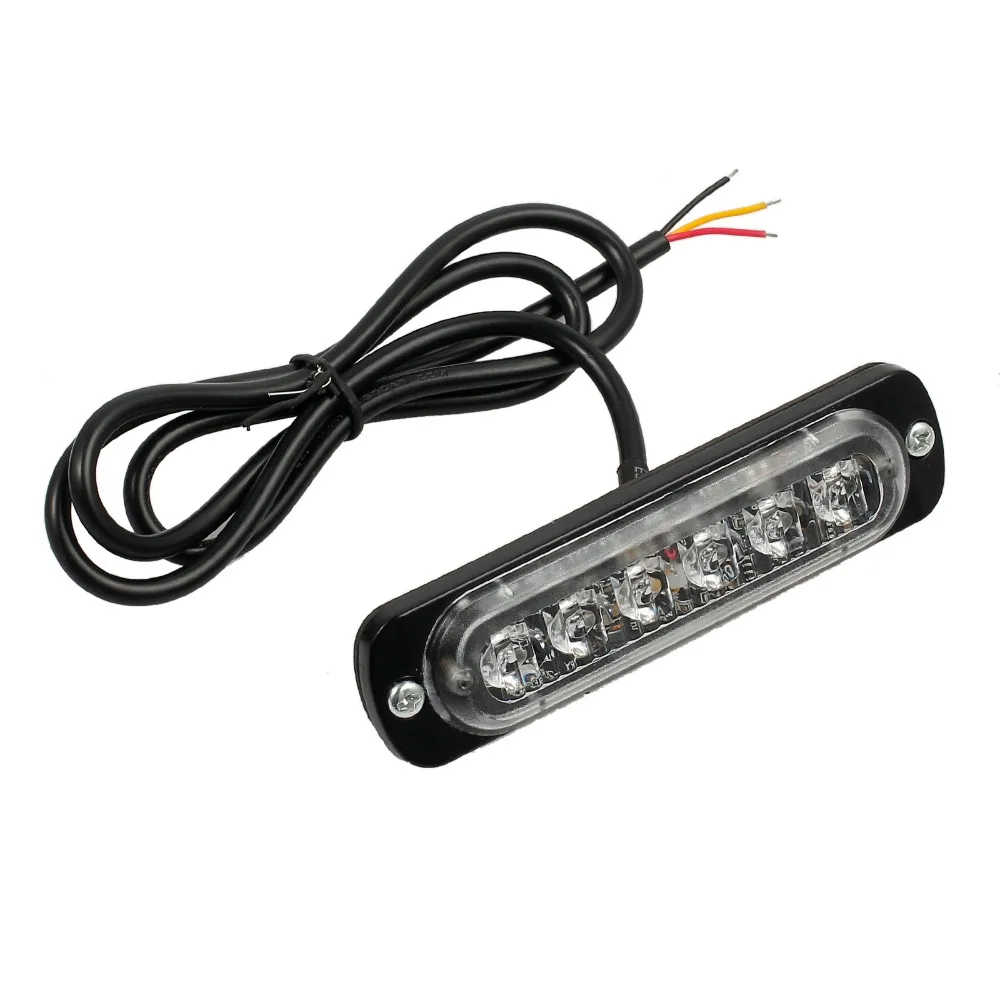 Justech 2x12 v 24v Янтарный стробоскоп 6 светодиодный фонарь оранжевый гриль пробоя машинка с подсветкой аварийный светильник