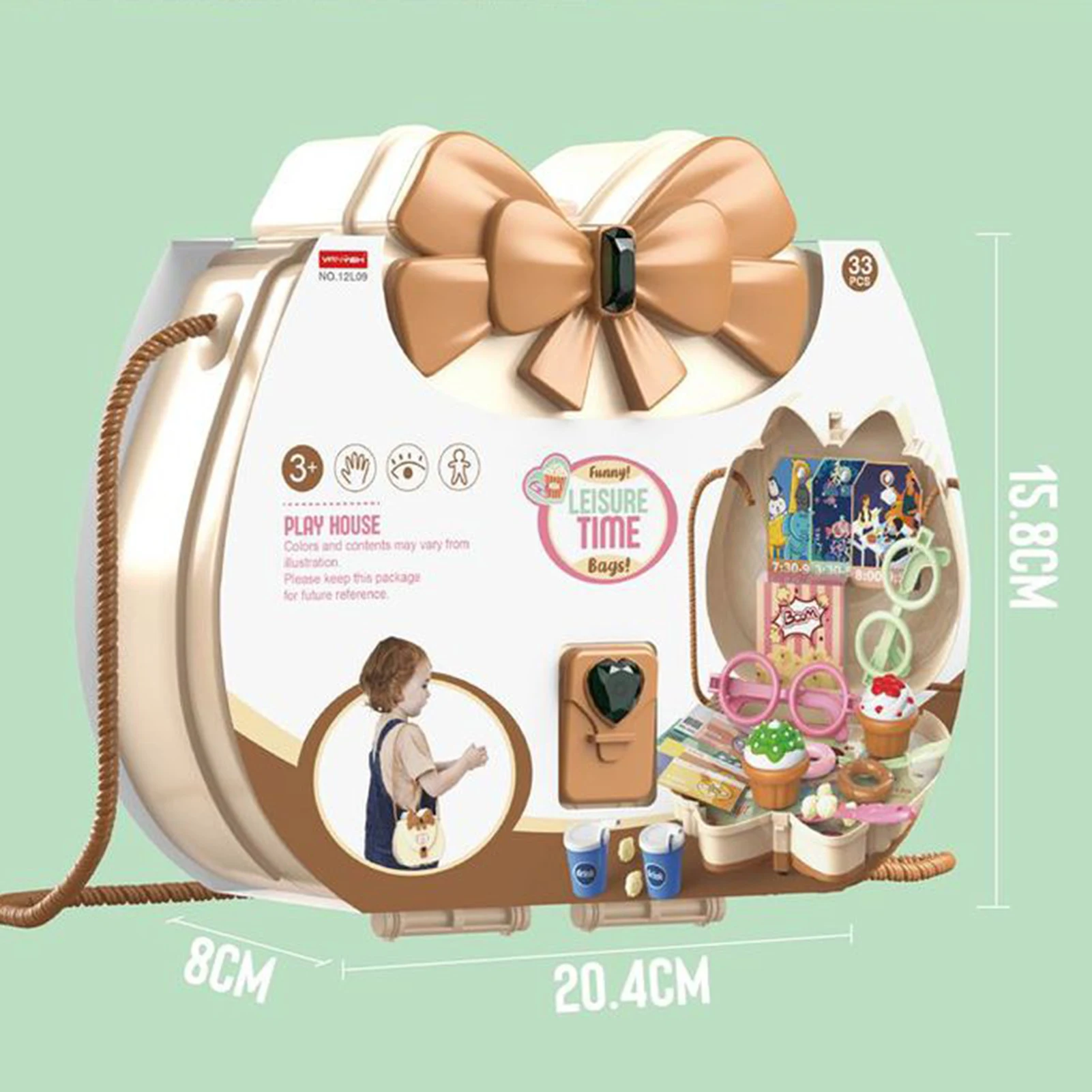 

Play House Toy Children's Simulation Backpack Combination Kitchen Tableware Makeup Set Medical Kit Girl Birthday Gift Stocked