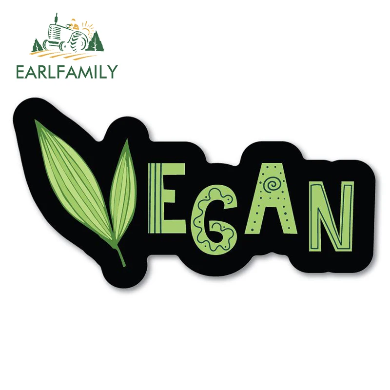 EARLFAMILY 13 см x 6 8 для веганов автомобильные наклейки с зеленым текстом на окна