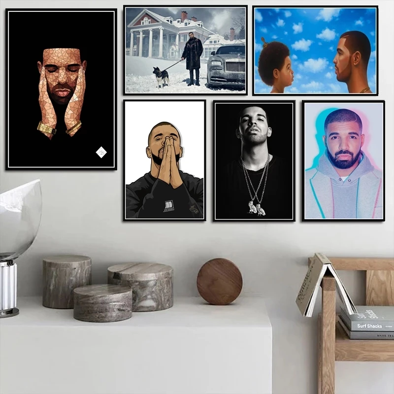 

Art Poster Prints New Drake Hip Hop Rap Music Album Rapper Star Singer Canvas Painting Wall Pictures For Living Room Home Decor