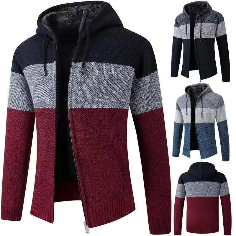 Мужской кардиган куртка осенне зимний флисовый свитер пальто мужская